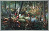 Robert Griffing, One Mile to Bushy Run Station, color, lithograph