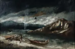 Charles Obas, Orage Menacant [Threatening Thunderstorm], 1965, oil on canvas, relined