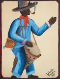 Celestin Faustin, Tanbou Player, 1969, oil on board