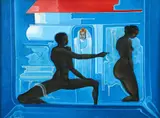 Celestin Faustin, Young Couple with Goddess Erzulie Dantor, c.1979, oil on canvas