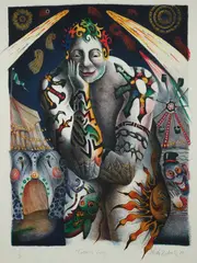 Tattooed Guy - from The Entertainers portfolio, 1999, five color by Nick Bubash, lithograph on wove paper, offered Apr 2024