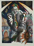 Nick Bubash, Tattooed Guy - from The Entertainers portfolio, 1999, five color, lithograph on wove paper
