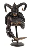 Erté, (Russian-born French Artist, 1892-1990), Valkyrie, Bronze Bust - fierce female warrior with dagger and ram horn helmet, c.1980s