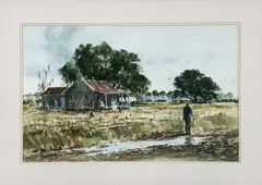 Ray George Ellis, Daufuskie Island, South Carolina Lowcountry, 1979, watercolor on paper