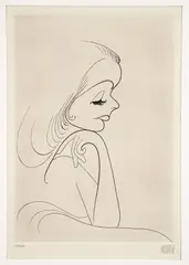 Greta Garbo by Al Hirschfeld, 1982, etching, offered Apr 2024