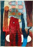 Karen Kunc, Backwater Clearing, 1993, color, woodcut on Japanese paper