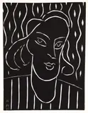 Teeny (Duthuit #723), originally 1938, this edition printed in by Henri Matisse, 1959, linocut in black ink, offered Apr 2024