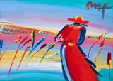 Peter Max, Walking in Reeds, 1999, mixed media with handpainted acrylic over color lithography