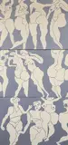 Watfa Midani, Bathers No. 2, undated, c.1970, triptych, acrylic on canvas