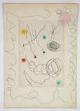 Joan Miró, La Couette et l'Escargot (The Owl and the Snail), 1964, drypoint etching and aquatint in colors on BFK Rives wove paper