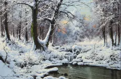 László Neogrády, Winter Landscape, undated, oil on canvas