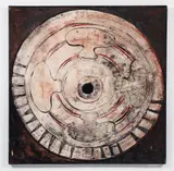 Louise Pershing, Abstracted Eyeball, undated, oil on Masonite