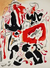 Jack Marlowe Wise, Figures in an Indefinite Space, 1985, gouache and watercolor on paper