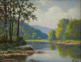 Albert Francis King, Scalp Level Landscape with Lake, c.1920s or 1930s