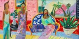 Ann Roberts Morley Frantic, Gauguinesque Figures in a Tropical Interior
