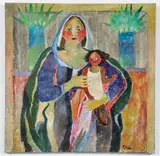 Ann Roberts Morley Frantic, Madonna and Child in Interior (2 sided)