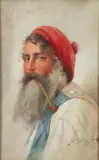 Domenico Forlenza, or Forlenza, Eduardo (Italian, 1861-1934), Fisherman of Capri, oil on board