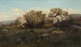Robert Melvin Decker, Flowering Trees, oil on canvas