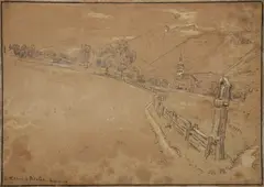 Albert Goodwin, At the Back of Pilatus, Lucerne, c.1900, graphite and color pencil on paper