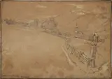 Albert Goodwin, At the Back of Pilatus, Lucerne, c.1900, graphite and color pencil on paper