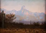 Audley Dean Nicols, Indian Oasis, Arizona, 1918, oil on canvasboard