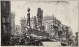 Veduta del Campidoglio di Fianco [Side View of the Captioline Hill] by Giovanni Battista Piranesi, etching on laid paper, Fin T Dupuy Auvergne watermark, impression, offered Apr 2024