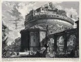 Piranesi, Untitled, etching mausoleum of hadrian from views of rome
