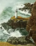 Albert Schroder, Henry (American, 1929-2004), Bird's Eye View - Oregon Coast, undated, c.1970s, oil on Masonite