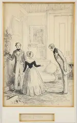 Ernest Howard Shepard, Woman Proposes, mid 1930s, ink and white gouache on paper