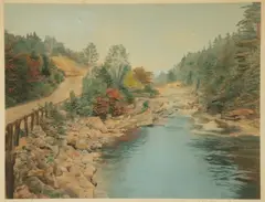 Wallace Nutting, A Little River - With Mt. Washington, c.1910s or 1920s, large format colored, photograph