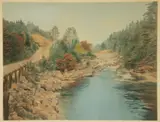 Wallace Nutting, A Little River - With Mt. Washington, c.1910s or 1920s, large format colored, photograph