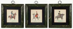 Eugène Péchaubès, French First Empire Mounted Soldiers, ink drawings with watercolor