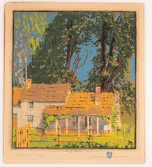 Untitled by Gustave Baumann, 1918, WOODCUT IN COLORS ON LAID PAPER, offered Oct 2020