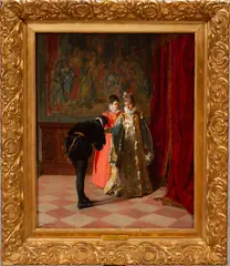Untitled by Francesco Jacovacci, 1874, OIL ON BEVELED MAHOGANY PANEL, offered Oct 2020