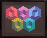 Victor Vasarely, Untitled, 1988, SCREENPRINT IN COLORS, ON HEAVY WOVE PAPER