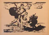 Louis Anquetin, Untitled, LITHOGRAPH, ON WOVE PAPER, 1893 H 16.5 W 22.5 LE CAVALIER ET LE MENDIANT