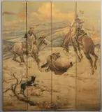 Untitled by Charles Marion Russell, OIL ON PANELS, 4 PCS, offered Sep 2020