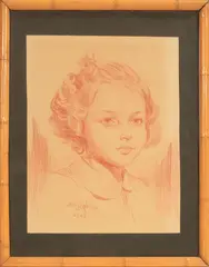 CONTE by Benjamin Kelman, 1947, CRAYON ON PAPER, offered Sep 2020
