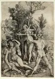 Albrecht Durer, Untitled, ETCHING ON LAID PAPER, H 12 3/4" W 8 3/4" "HERCULES AT THE CROSSROADS"