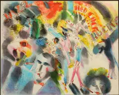 Earl Linderman, Untitled, 1984, INK & PASTEL ON PAPER