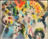 Earl Linderman, Untitled, 1984, INK & PASTEL ON PAPER