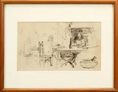 Walter Shirlaw, Untitled, GRAPHITE & INK ON PAPER