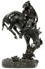 Untitled by Frederic Remington, BRONZE SCULPTURE, H 22 3/4" X 14 3/4" X 8", "THE OUTLAW", offered Sep 2016