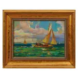 Walter Granville-Smith, The Vigilentia, - Bellport, oil on board; [approximate dimensions - board: 7 3/16" H x 10" W];