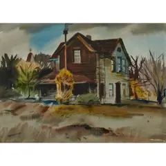 Maurice George Logan, Homestead, watercolor, [approximate dimensions -