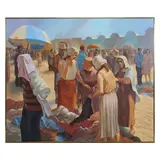 Flea Market by Elias Friedensohn, 1982, oil on canvas, [approximate dimensions - canvas: 60" H x 72" W], offered Jun 2026