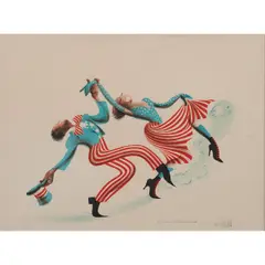 Al Hirschfeld, Cakewalk, from the Rhythm series, colored, lithograph, [approximate dimensions -