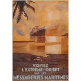 Jean des Gachons, Visitez L'Extreme-Orient Par Les Messageries Maritimes, (Visit the Far East with Messageries Maritimes), 1931, lithograph travel poster, [approximate dimensions -