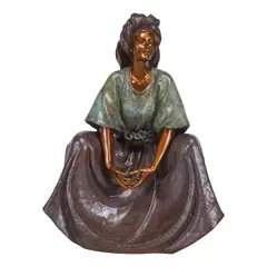 Victor Gutierrez, Seated Woman, 1989, bronze, [approximate dimensions - overall: 21 3/8" H x 16 1/2" W x 9 1/4" D]