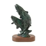 Laurence Isard, Fish, bronze on wood base, [approximate dimensions - overall: 9 1/8" H x 6 3/8" W x 3 7/8" D]